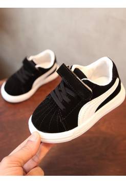 Замшевые черно-белые кроссовки для малыша  